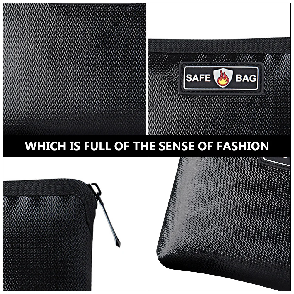 Explosion-proof Fireproof File Bag Zipper Storage Bags Silicone Fiberglass Cloth Wallet