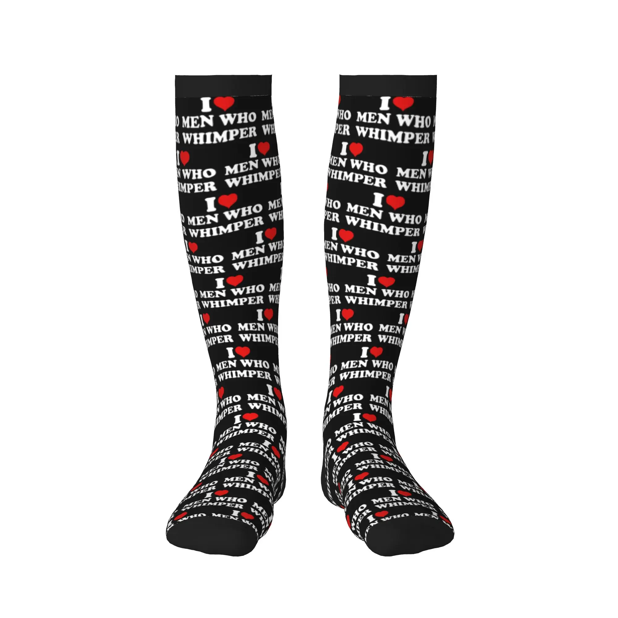 Novelty Printed I Love Men Who Whimper Socks for Women Men Stretch Summer Autumn Winter  Sports Compression Socks