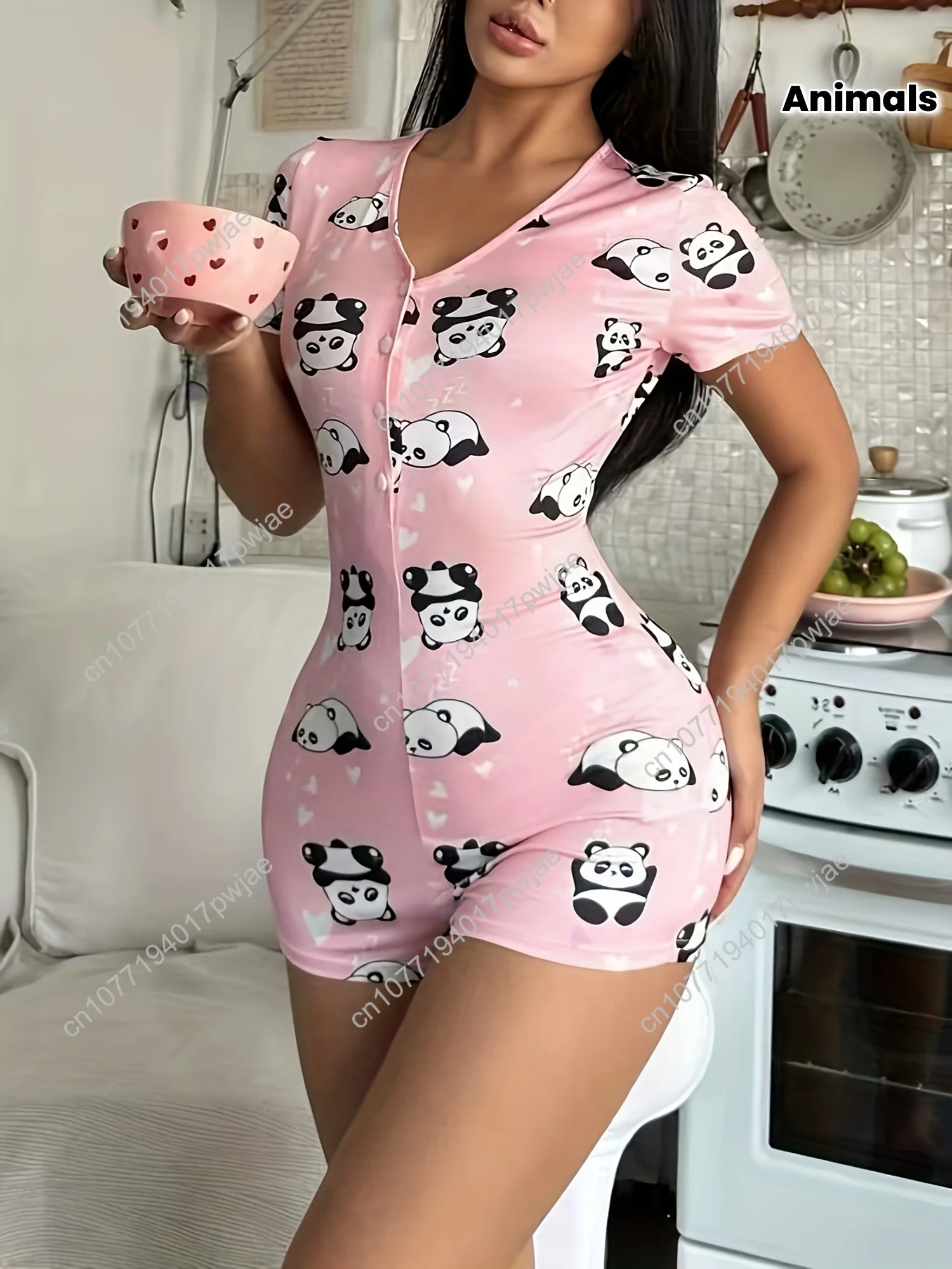 

SYZ Middle Eastern Themed Women's Cartoon Print Sleepwear
