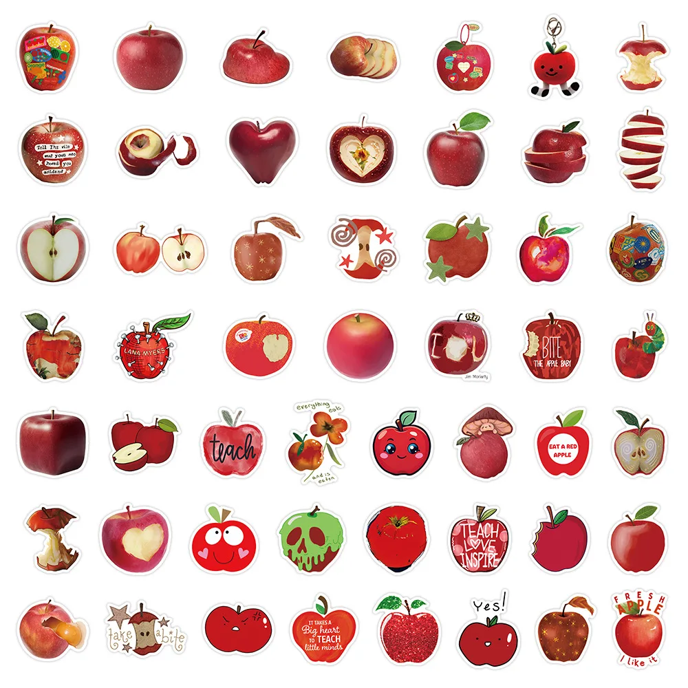 10/50PCS 재미 있은 애플 INS 스타일 낙서 스티커 크리 에이 티브 과일 만화 데칼 DIY 수하물 전화 컵 기타 스케이트 보드 아이 장난감