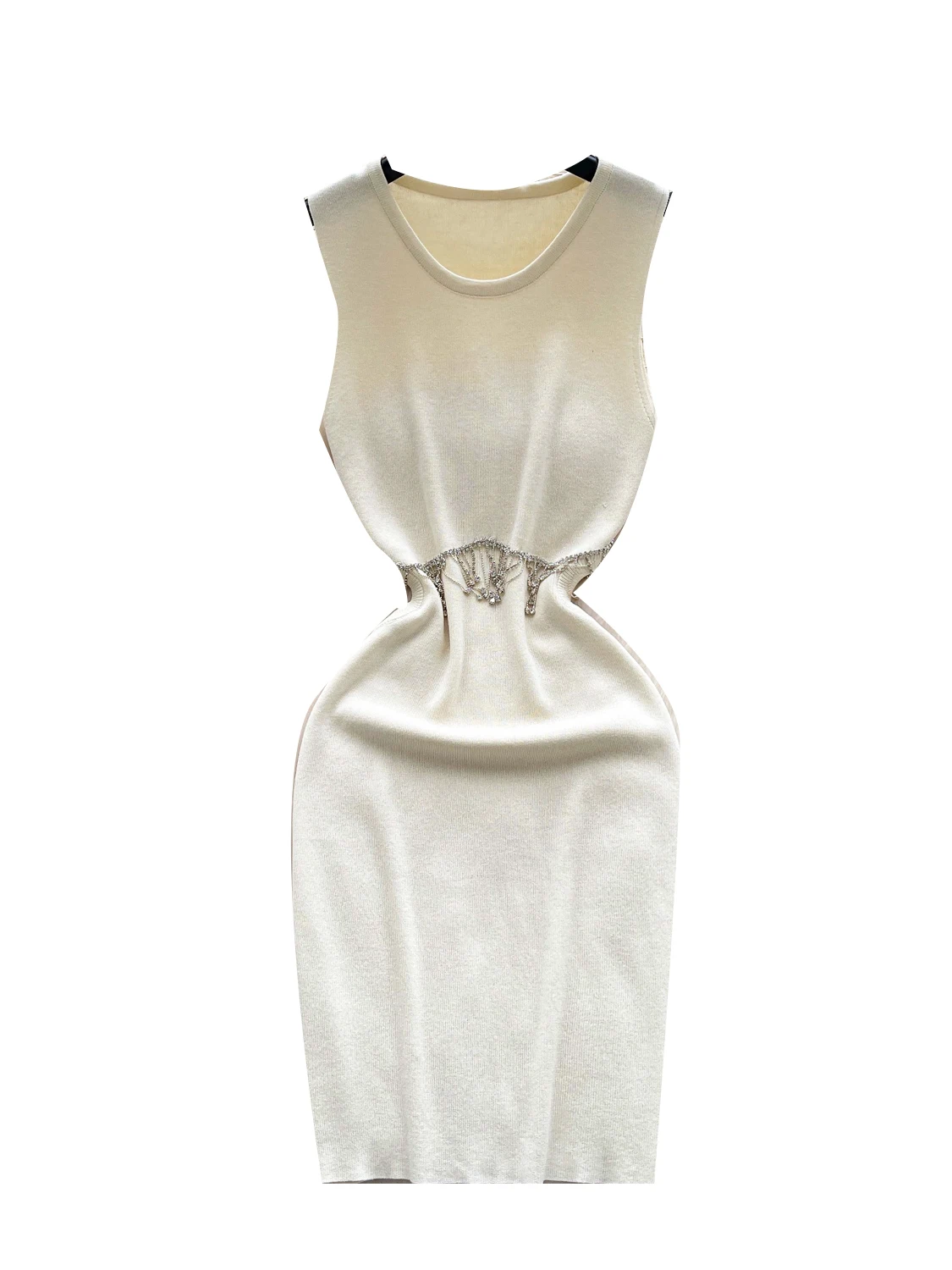 Ele High-End-Strickjacke mit Diamantenbesatz, Svel-Wickeltaille, Dr. French Sle Quastenrock für Damen, Sommersaison