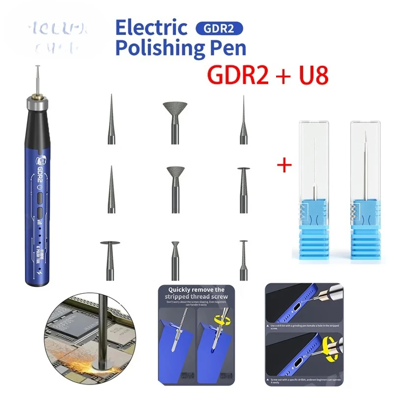 

U8 пробойник с раздвижным зубом, сверло 2,35 мм, режущая головка, разборка, ремонт, скользящий винт, набор инструментов для ремонта шлифовальной головки