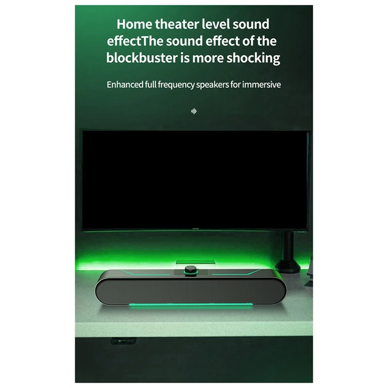 デスクトップおよびゲーム用の大容量LEDスピーカー,新しいハイファイステレオスピーカー