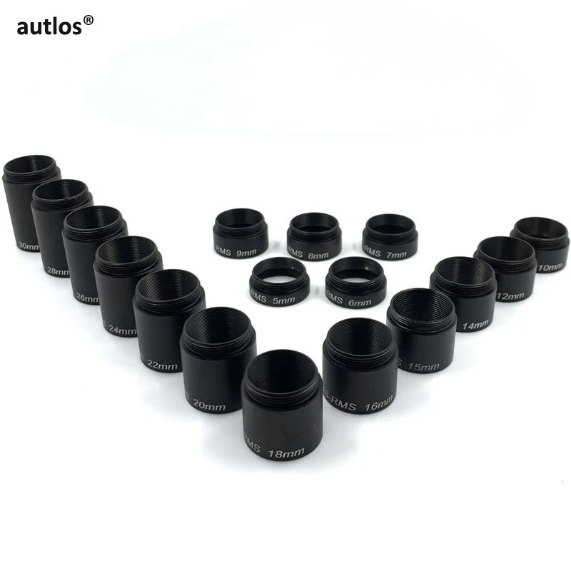 Pierścień przedłużający obiektywu z gwintem RMS 5mm do 30mm Przedłużacze długości Parfokal Adapter do obiektywu mikroskopowego