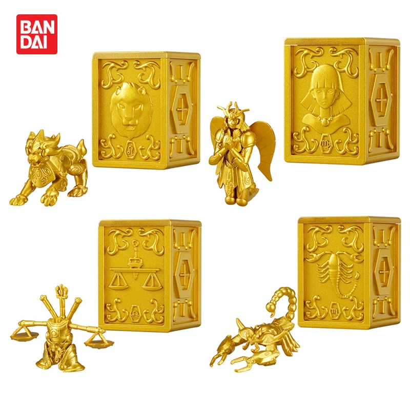 Bandai-figuras de acción de Saint Seiya para niños, juguetes originales de 4 piezas, modelo coleccionable de adornos