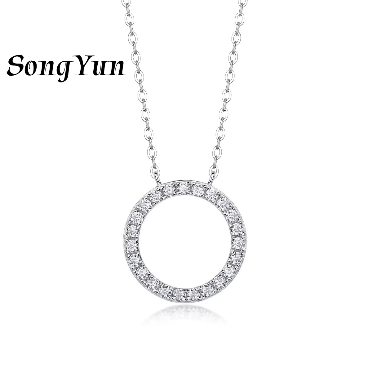 

SONGYUN Brand Jewelry 925 Sterling Silver Necklace Moissanite Diamond Choker Formal for Wife 18K Gold Plated SYT Patent Pendant
