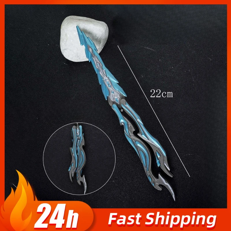 22 cm Crossing Spiel Peripherie Blazing Radiance Schmetterling Waffen Modell Spielzeug Messer Ungeschärft Training Prop Metall Handwerk Junge Geschenk