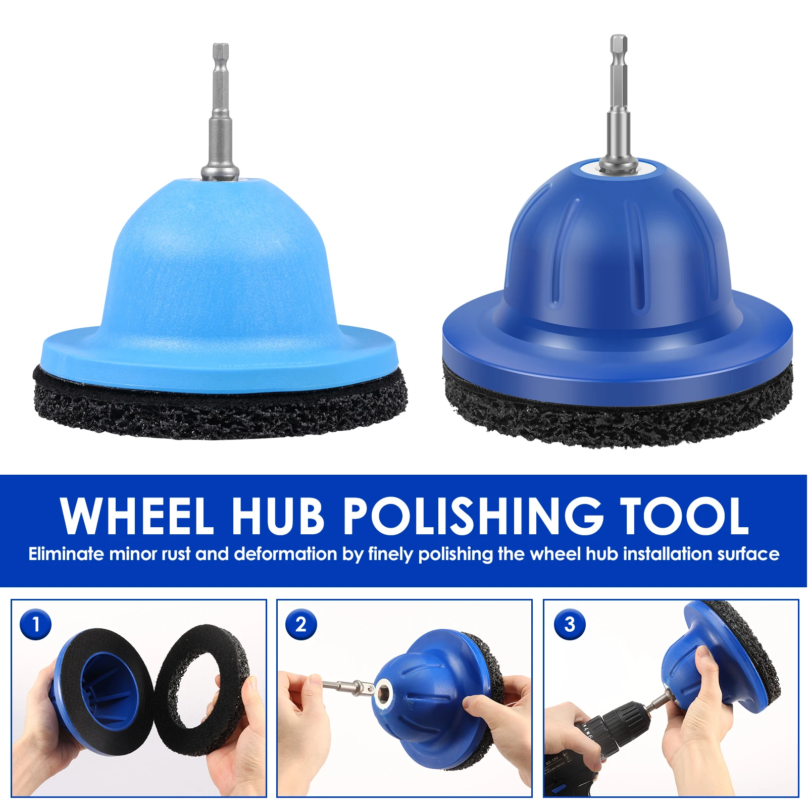 

Wheel Hub Grinder Car with Adapter 150mm Silicon Carbide Disc Car Wheel Hub Cleaning Brush for Tyre Change Rim Cleaning and Rust