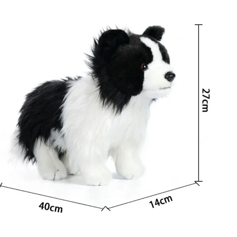 Simulated Border Collie Plush Toy Standing Simulated Animal Model Plush Doll Home Decoration Gift Festival Gift Companion Doll
