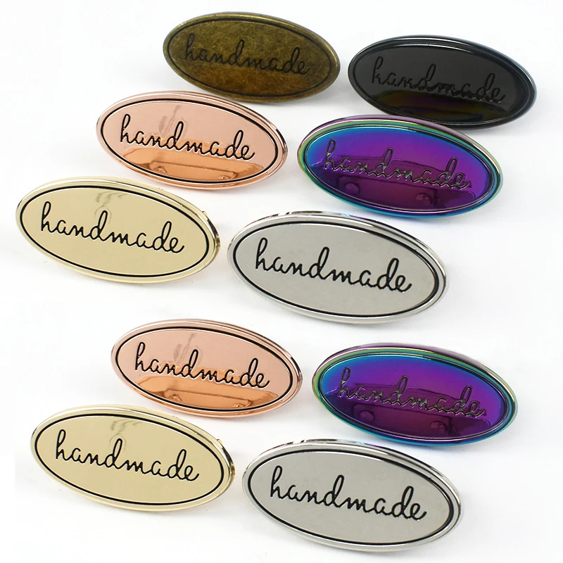 

5-20Pcs 20*40mm Metal Bag Buckles Custom Label Tags Decorative Handmade Labels Clothes Leather Clasp Hook DIY Hardware Accessory