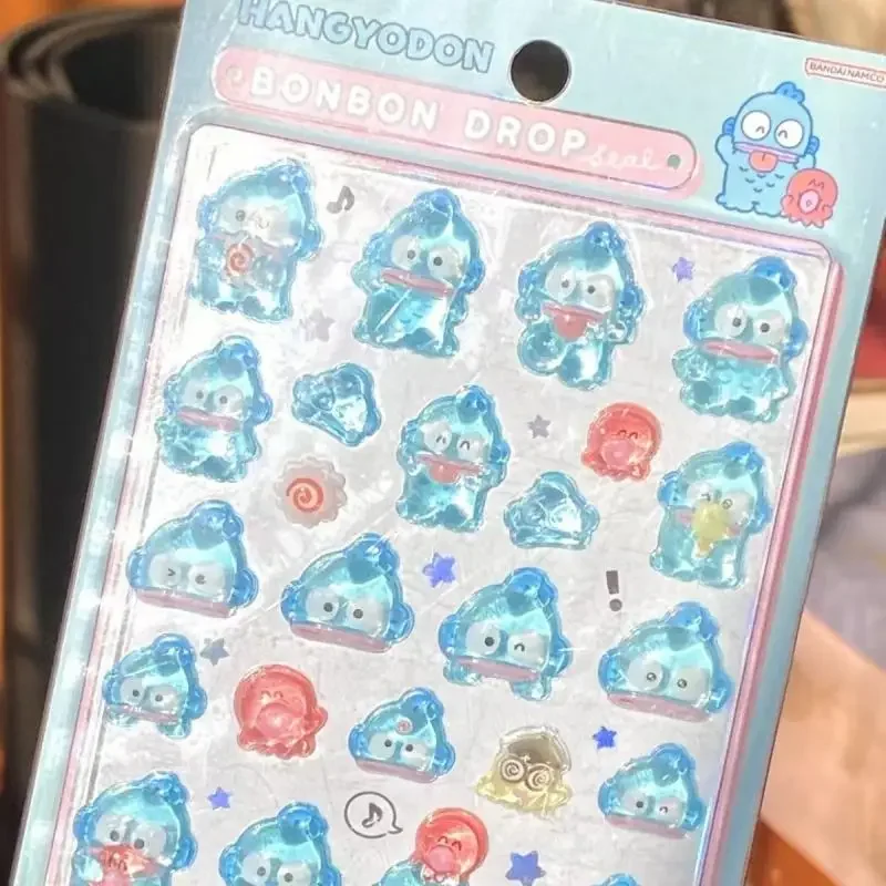 Kawaii Sanrio Hangyodon Cartoon 3D Relief Cute Jelly Stickers Ragazze Adesivo decorativo Periferico creativo Regali di compleanno