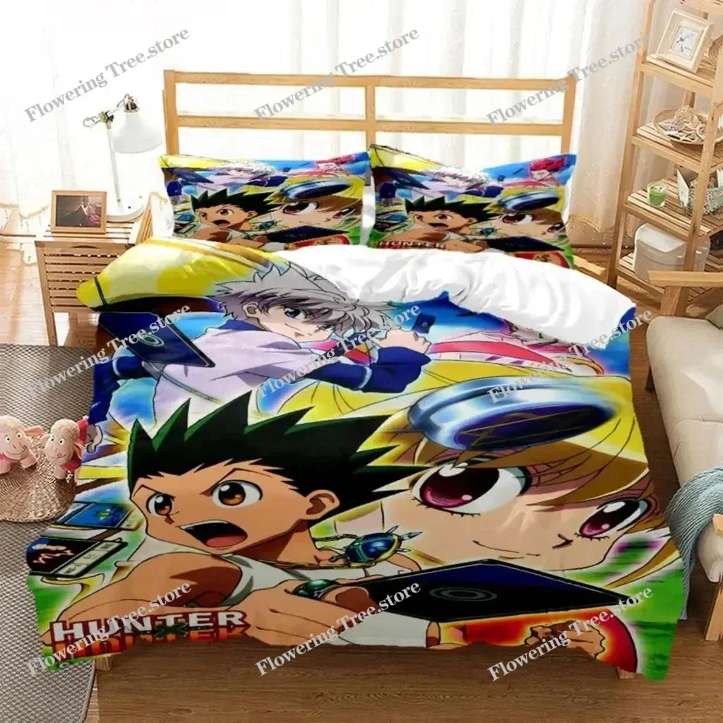 Anime HUNTER HUNTER Bedding Set Boys Girls Twin Queen Size Duvet Cover Pillowcase Bed Kids Adult Fashion Home Textileextile