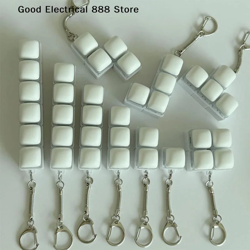 

【GE】White Bread Design Fidget Keychain Keys Button Keycap Finger Keyboard Cap Relief Stress Steamed Bread Button Keycap Keychain