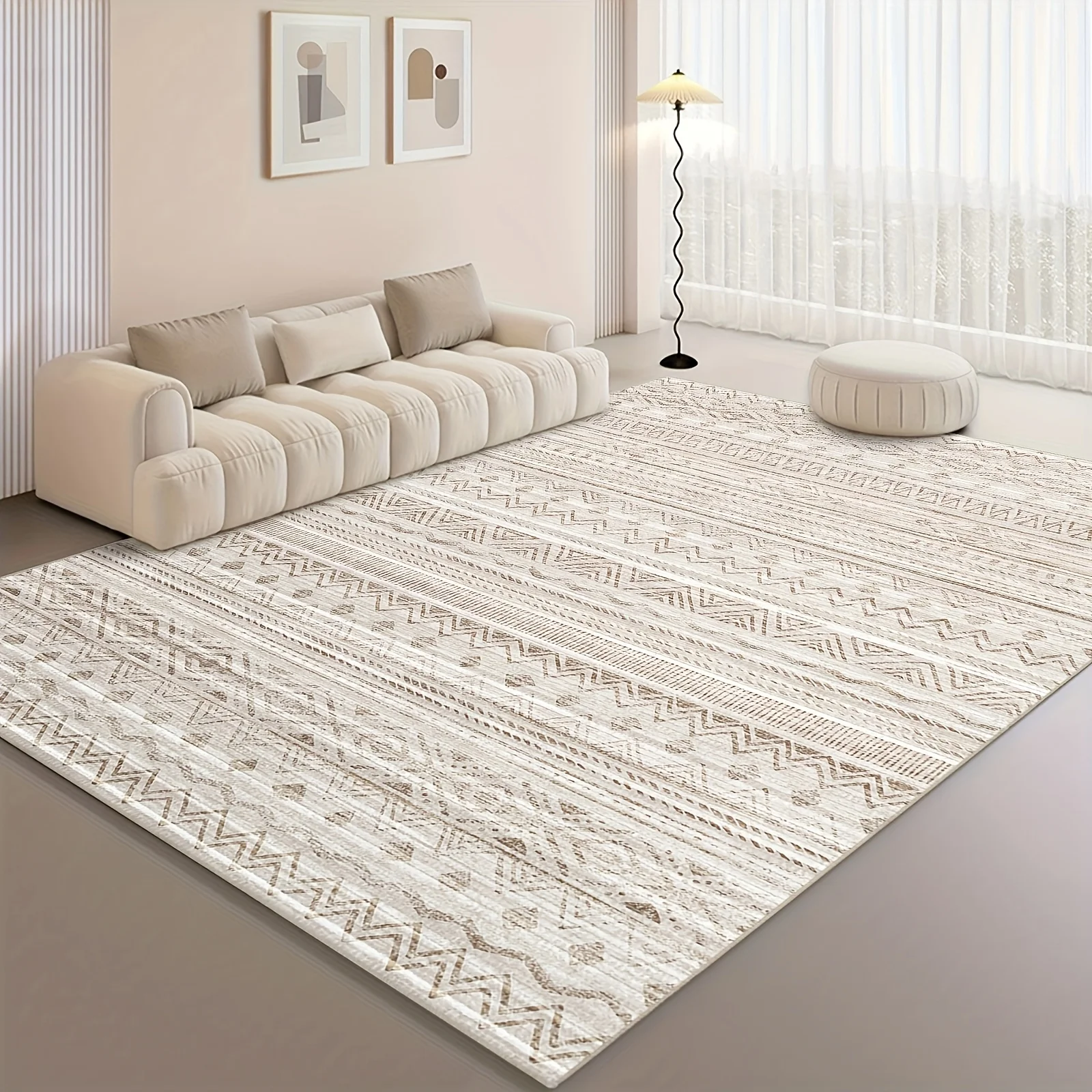 

[Вельветовый] Ковер в богемном винтажном стиле, выполненный в аутентичном марокканском стиле - машинная стирка и простое уход - идеально подходит для гостиной, зоны отдыха у дивана.