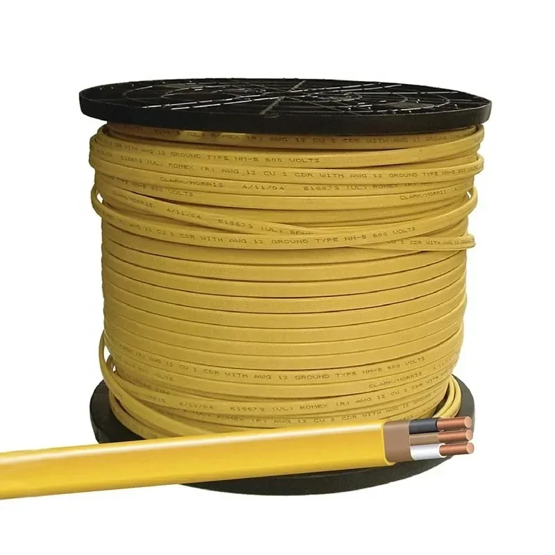 【From China】NM-WGX1000 12/2 Non-Metallic Sheathed Cable with Ground 25m Length Stripped Female End for Consumer Electronics