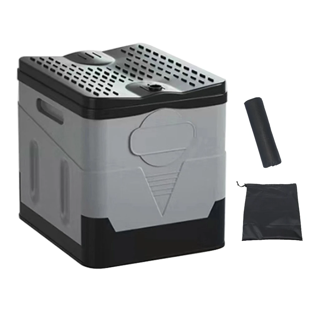 

Складной портативный многофункциональный туалет-горшок с высокой несущей способностью, для путешествий на автомобиле, многоразовый контейнер для мусора