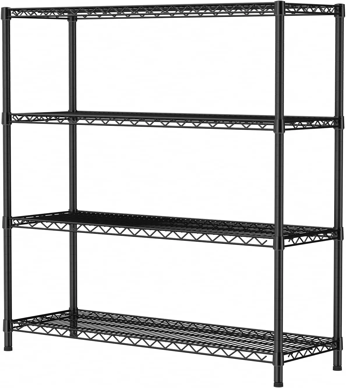 

4-Tier Heavy Duty Wire Shelving Unit 1400LBS Adjustable Storage Rack 18Dx46Wx59H Black