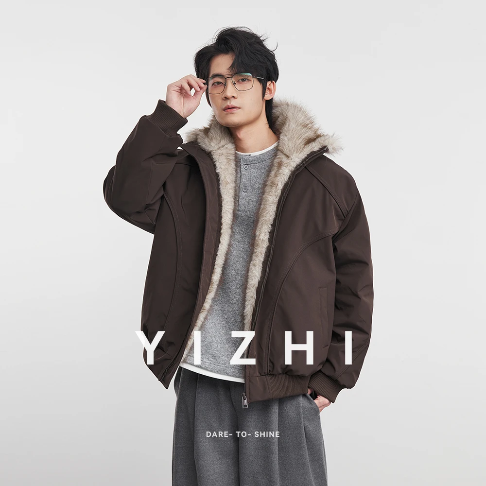 

Модная мужская куртка на 90% белом утином пуху с воротником из меха орла, зима 2029, новая ветрозащитная теплая толстая верхняя одежда