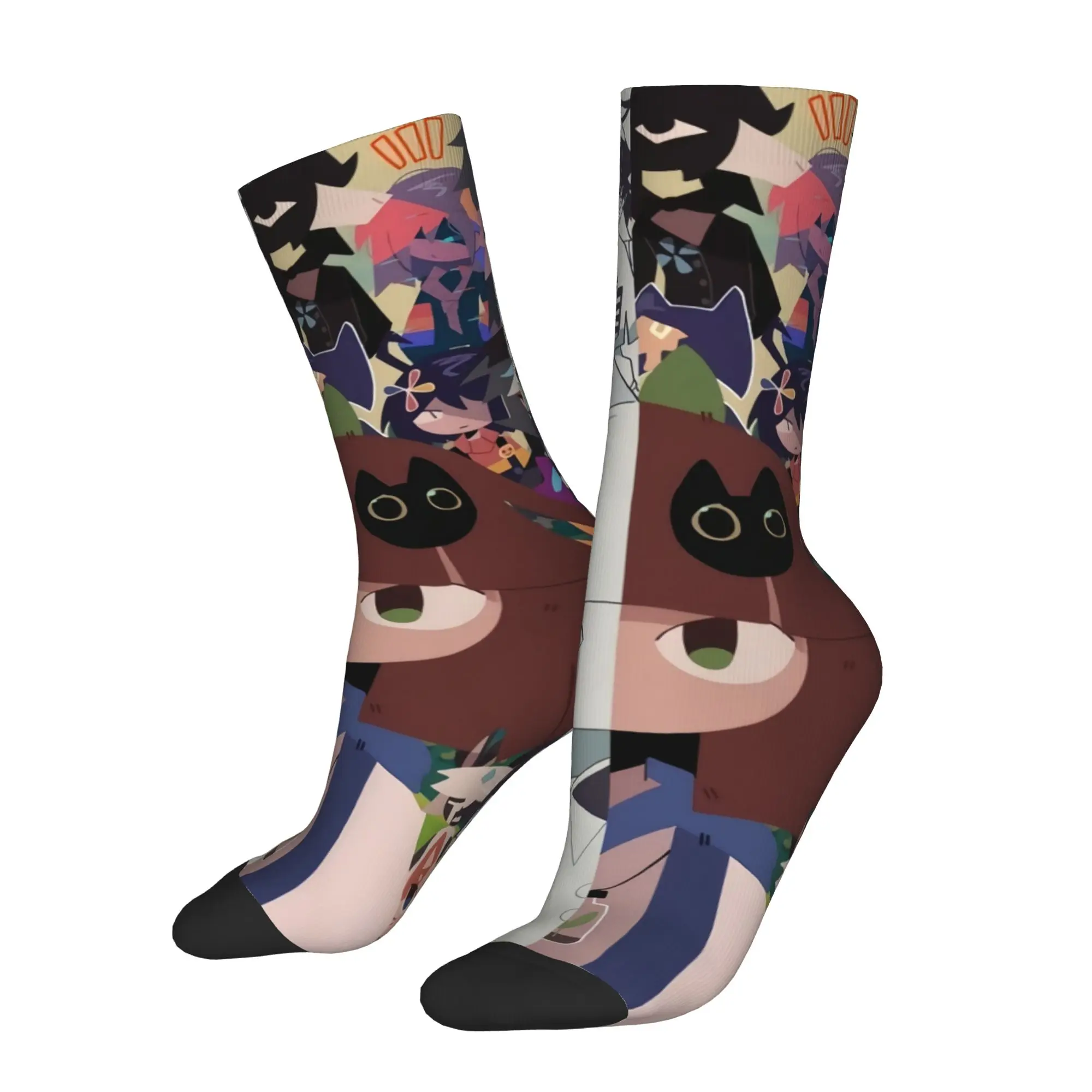 Novelty Mens Cartoon M-Miss C-Circle Anime Dress Socks Unisex Warm Breathbale 3D Printing  Crew Socks