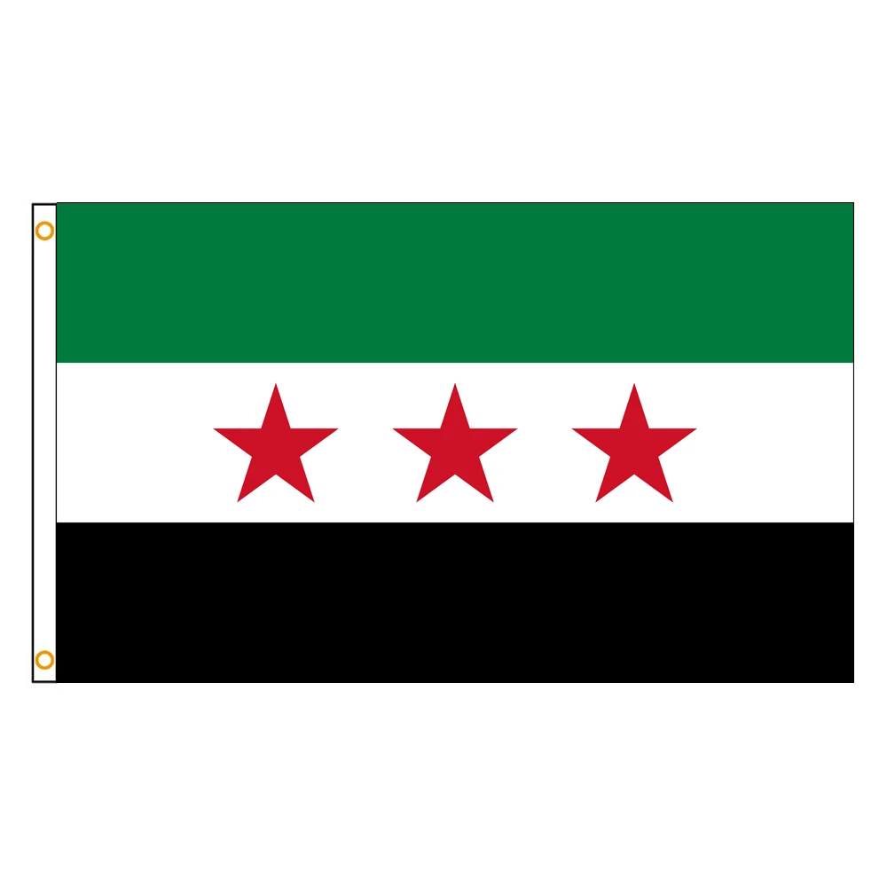 3x5 Feet Syria Flag Vivid Color and Fade Proof Flags Polyester with Brass Grommets 3 X 5 Ft