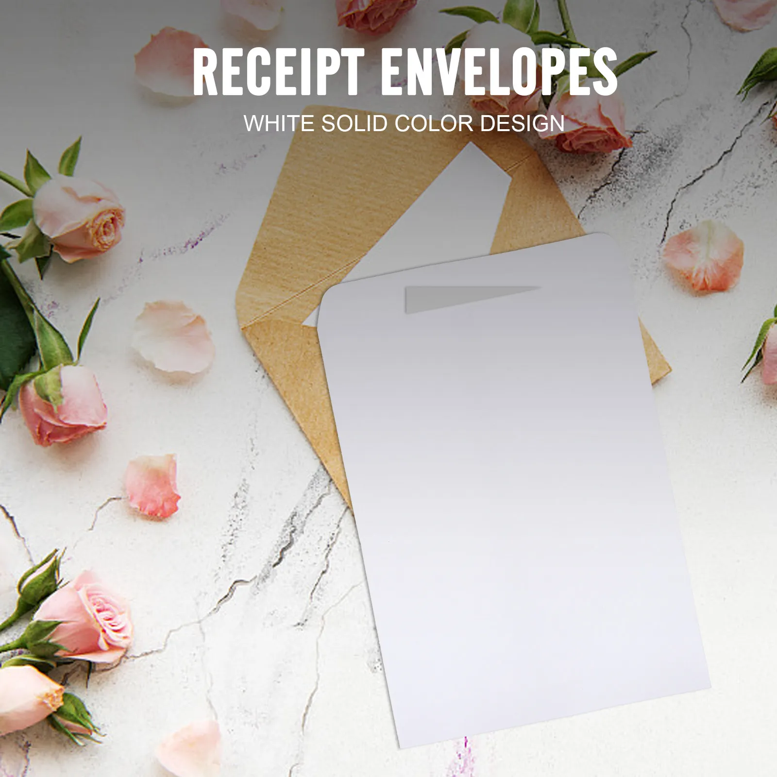 

100Pcs Thickened Paper Envelopes Blank Cash Envelopes Bills Receipts Storage Bags for Office Home School Train Business Use