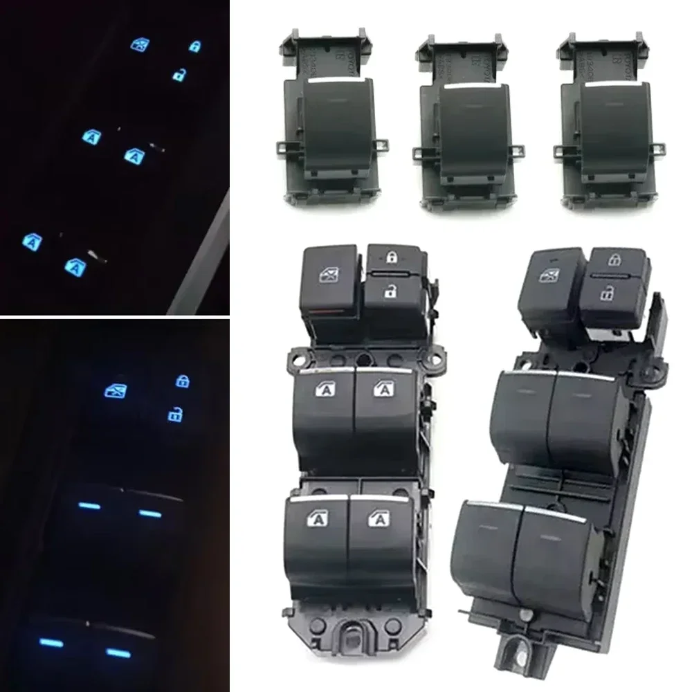 LHD LED Ice Blue Backlight Power Window Lifter Control Button Switch For Toyota RAV4 Corolla C-HR Yaris Karis Cross Levin Avalon