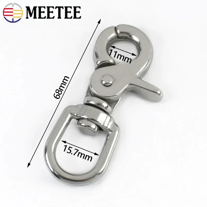 1/2/3Pcs 65mm 304 Stainless Steel Swivel Lobster Clasp Snap Hook Carabiner for Dog Leash Backpack Key
