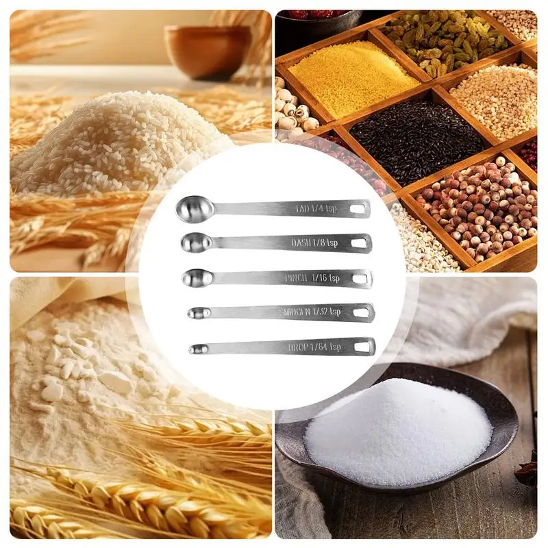 Multipurpose Small Measuring Spoons Set Stainless Steel Measuring Spoons Seasoning Dry & Liquid Ingredients Spoon Kitchen Tools