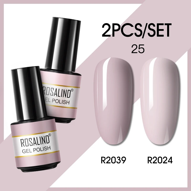 

ROSALIND 2/4/6/8/10pcs Mini Gel Nail Polish Set Pink Nude UV Gel ﻿Semi Permanent Hybrid Varnish Base Matt Top Coat Nail Polish