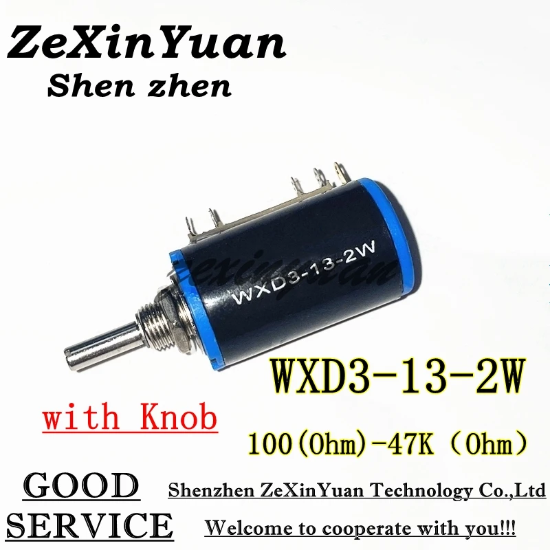 

5PCS WXD3-13-2W Wirewound Potentiometer 100 220 470 1K 2K2 3K3 4K7 10K 22K 33K 47K Ohm 220R 470R 2.2K 3.3K 4.7K WXD3 with Knob