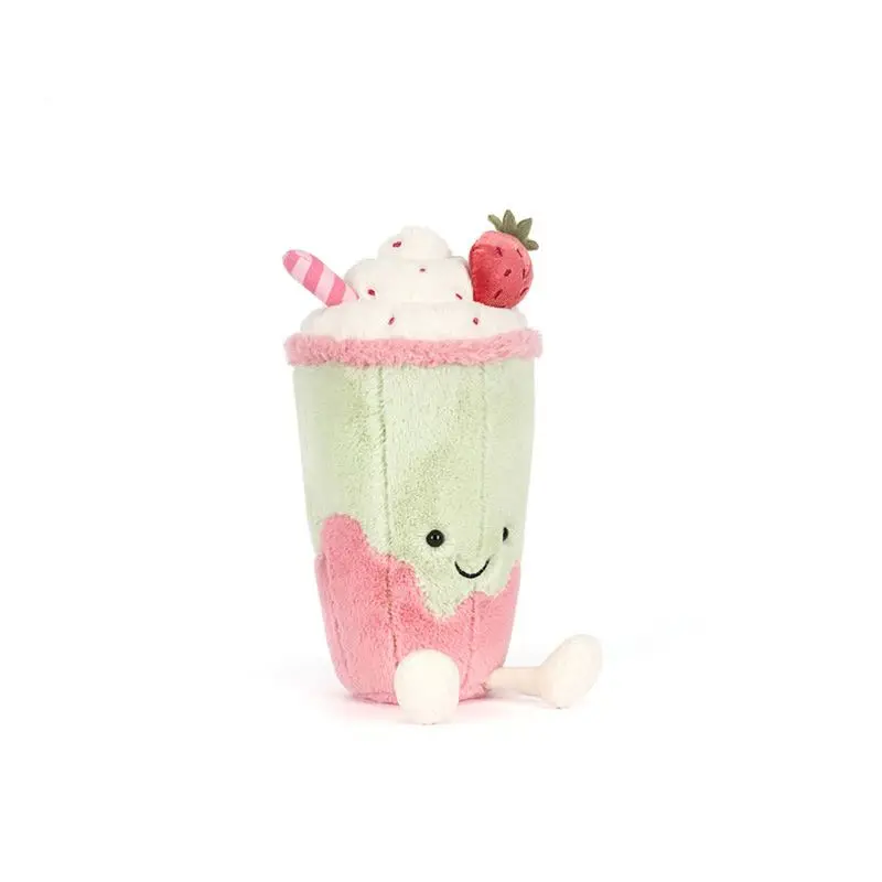 Jc Cute Strawberry Matcha Latte Milk Tea Modeling Stuffed Plush Toys Coffee Shop Home Furnishings Ornament Surprise Gifts view 6