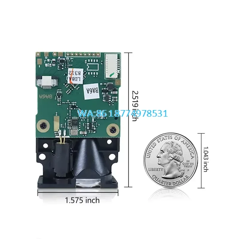 Wmwmnu for 100m Industrial Robot Measuring Range Module Serial Port High Precision Visible Red Light Indoor Distance