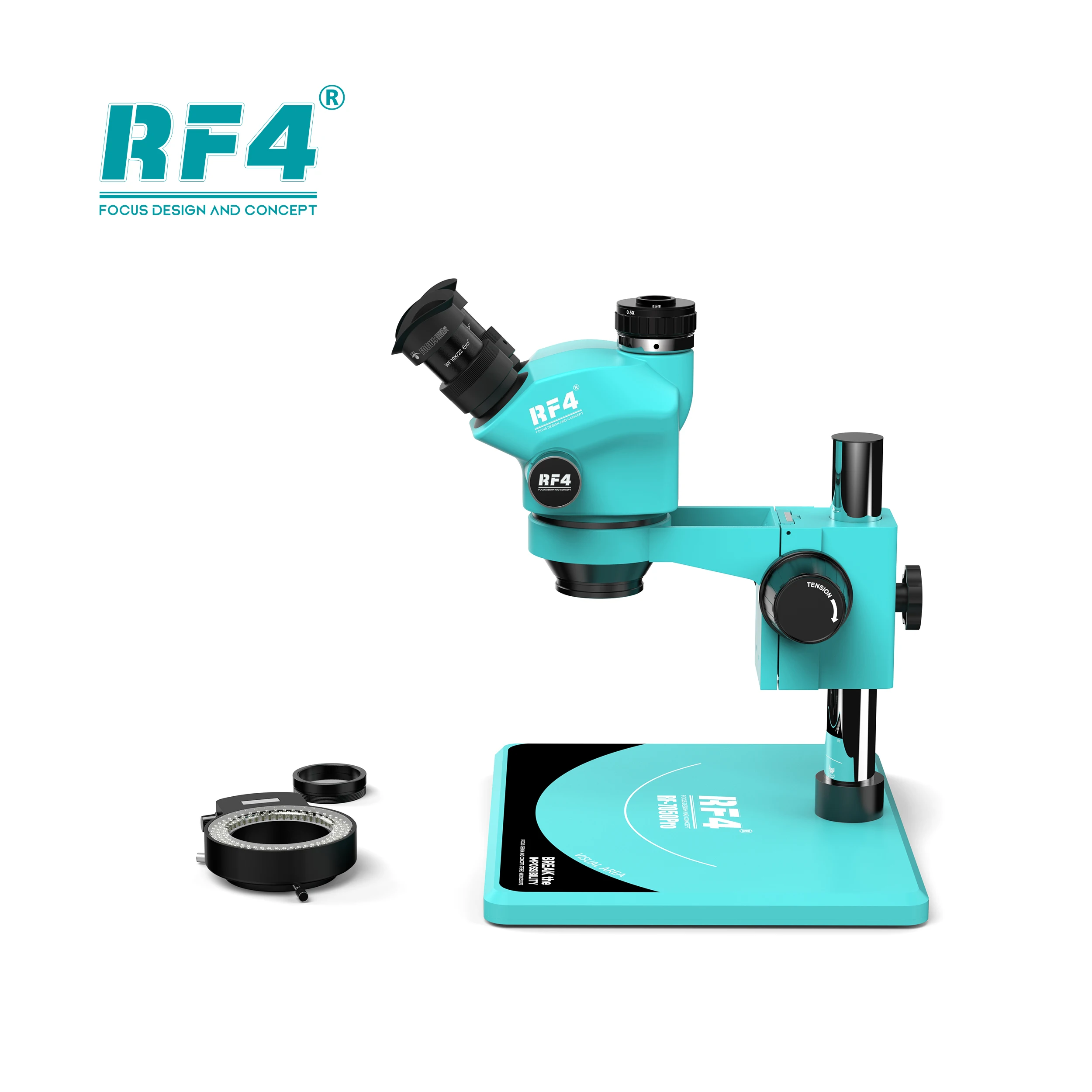 RF4 New Upgraded Microscope 6 Gear Accurately Lock 7-50X Magnification Zoom Triocular RF-7050PRO Has Function To Visualize Area