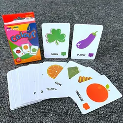 36pcs Children Cognition Cards Body Parts Animal Fruits Double Side Flashcards Montessori Baby Kids Early Educational Toys Gifts