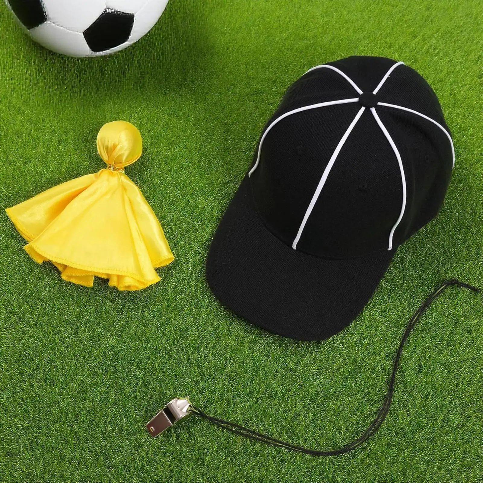 اكسسوارات الحكم للنساء مجموعة متعددة الوظائف مع قبعة العلم و صافرة الحكم صافرة وقبعات للرجال النساء الشباب المراهقين