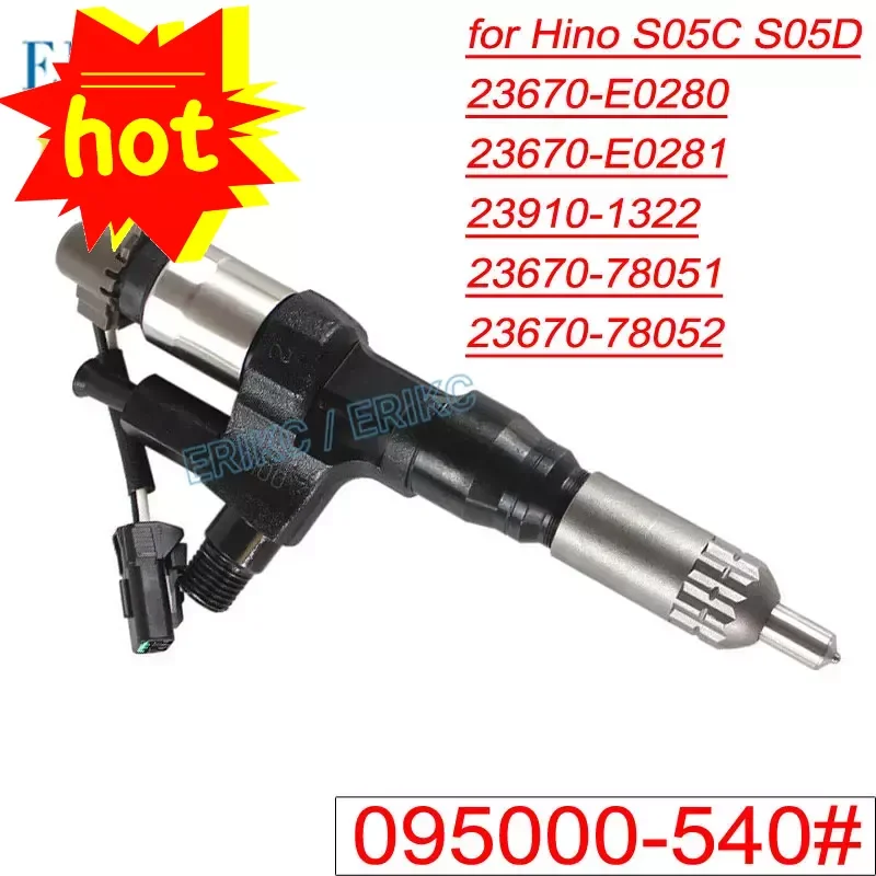 

23670-E0281 095000-5400 Diesel Injector Spray 095000-5401 Fuel Nozzle for Hino S05C 4.6L S05D 4.8L DENSO 23670-E0280 23910-1322