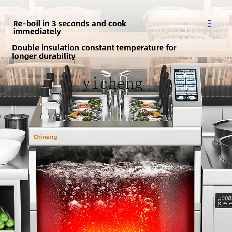 ZZ fornello per noodle Macchina per cucinare noodle con sollevamento automatico commerciale Riscaldamento elettrico per zuppa di noodle intelligente a gas