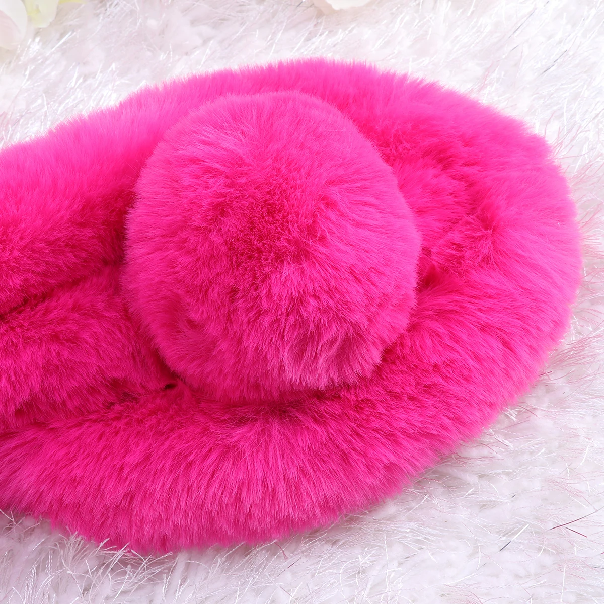 

Faux Rabbit For Women Winter Shawl Wrap Warm Lightweight Soft Fashionable Rose Red Winter Scarf For Women Travel Party Gift