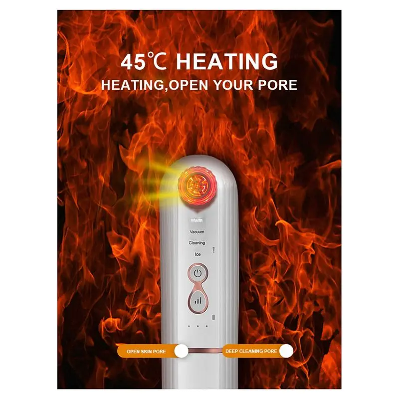 ABDD HOT  Red Blue LED Therapy Small Bubble Electric Black Head Instrument Acne Removal Machine Tool Pore Cleaner Vacuum Remover