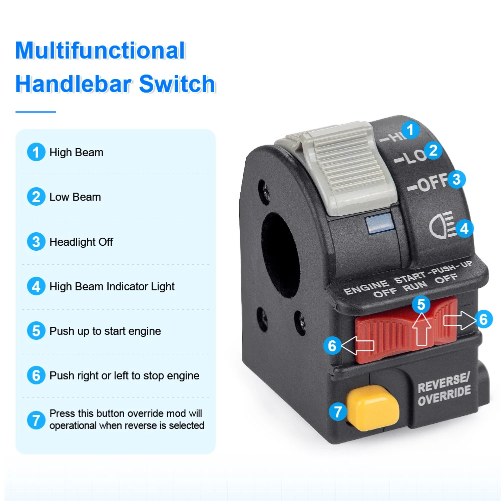 Left Handlebar Switch Headlight Engine Starter For Polaris Sportsman Scrambler 500 400 Trail Boss Magnum 325 Xpedition 425 1999