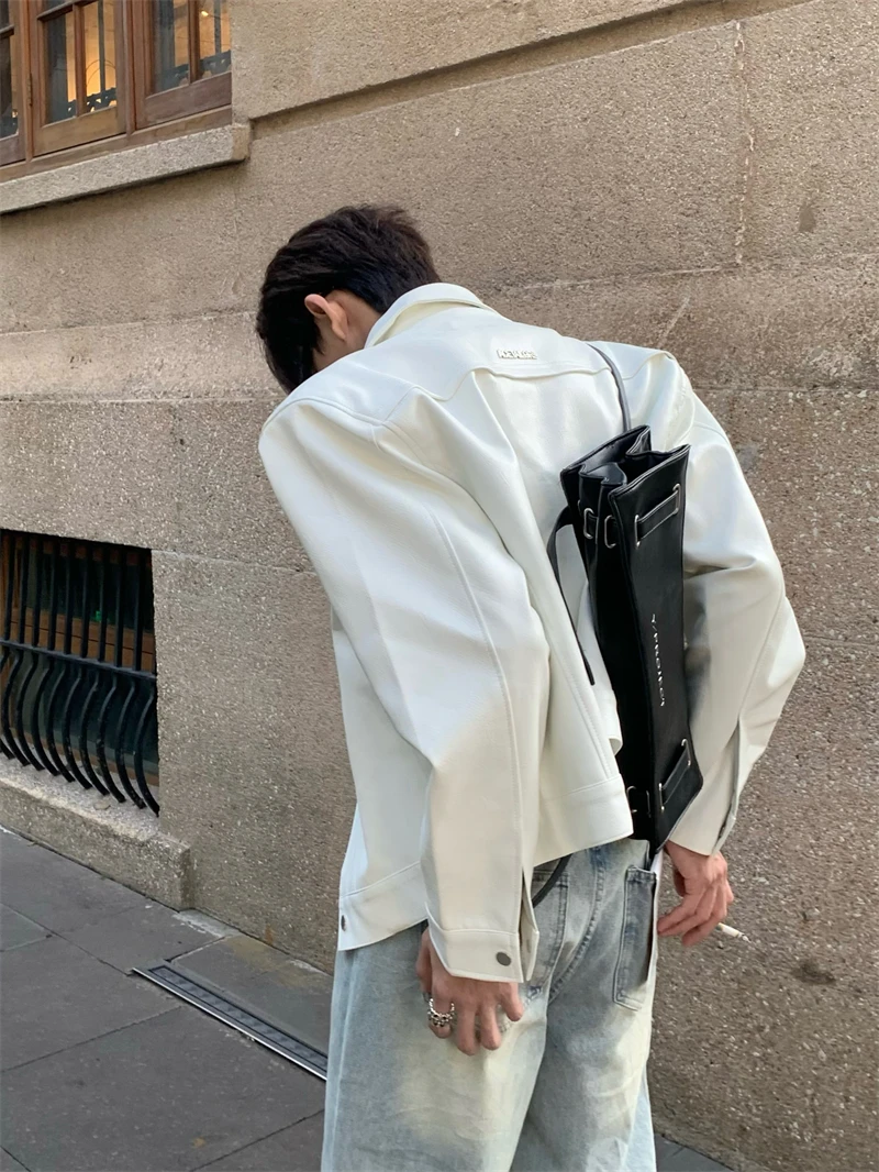 Men's 2025 Spring Autumn New Leather Coats High-end Handsome American Style Retro Leather Jacket Original Niche Design Jackets