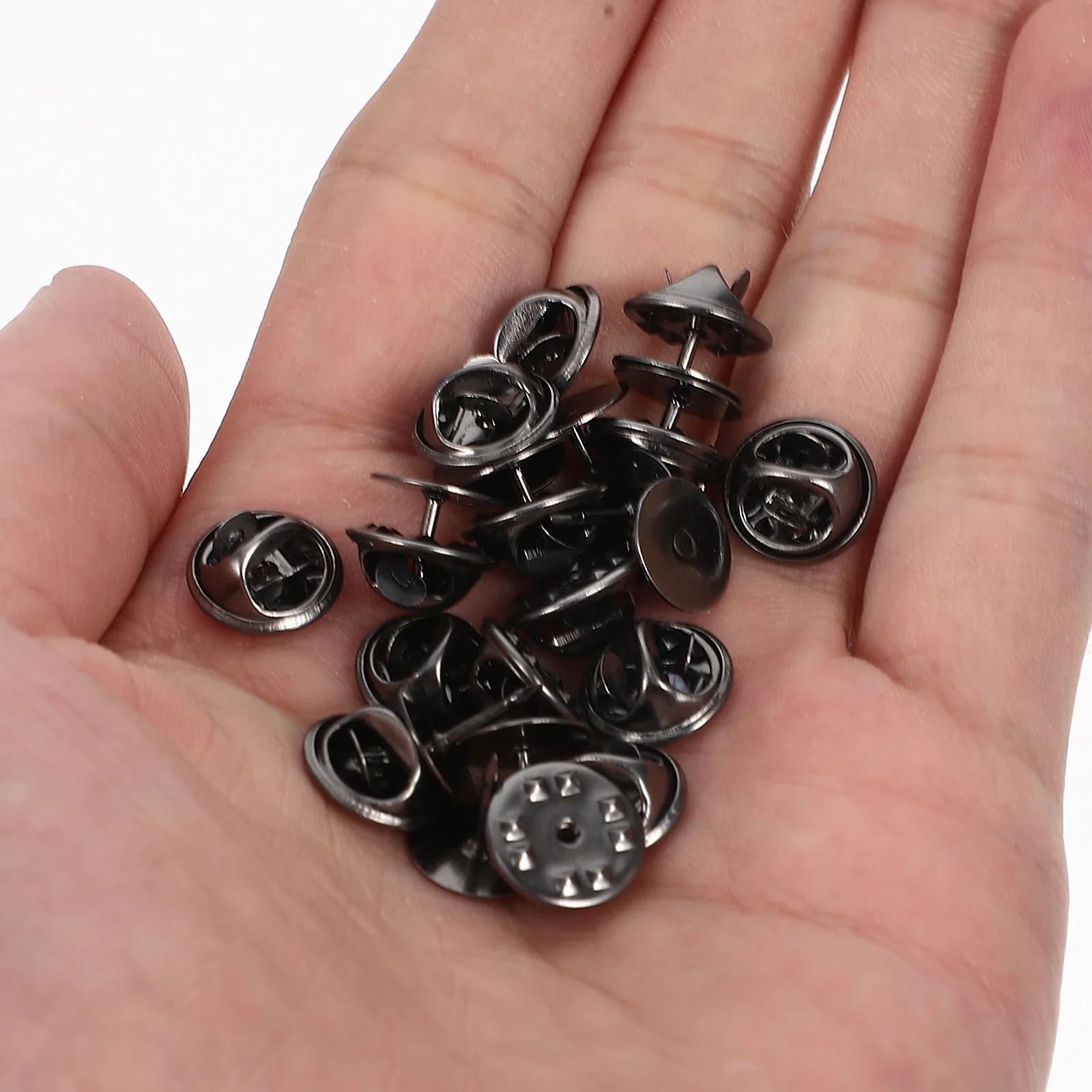

50 set Back Clutch Locking Enamel Pin Backs Badge Brooch Tie Tack Replacement Mini Metal Locking Pin Clutch For Diy Jewelry
