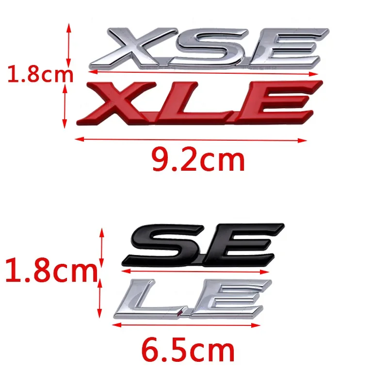 3D Metal XSE XLE SE LE Letters Rear Trunk Emblem Badge Car Sticker For Toyota CAMERY YARIS RAV4 COROLLA EX CROWN Accessories