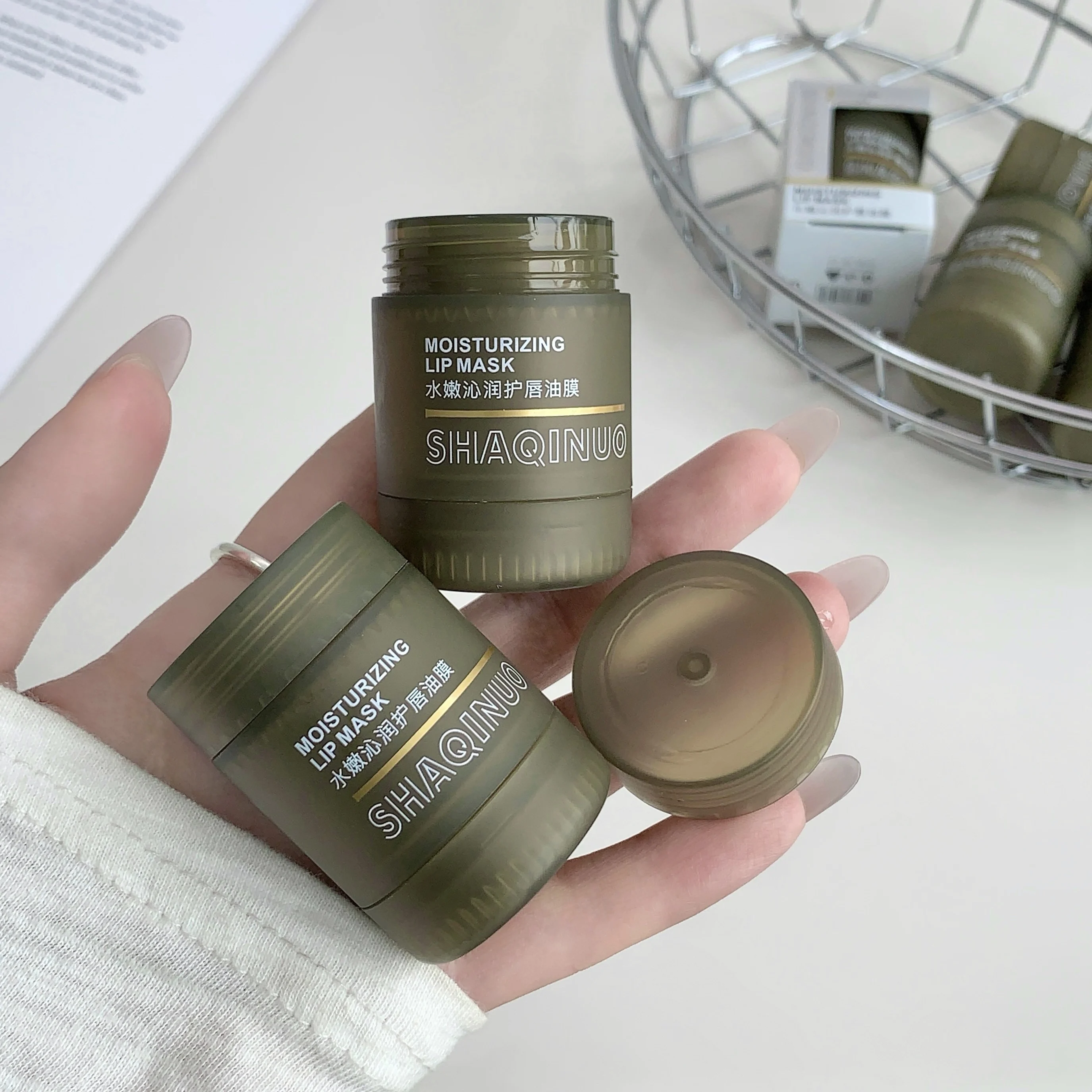 قناع شفاه مرطب عديم اللون، ترطيب ماكياج ما قبل الماكياج من شاكينيو، العناية اليومية بالشفاه، يقلل خطوط الشفاه، بلسم شفاه مضاد للتكسير #4