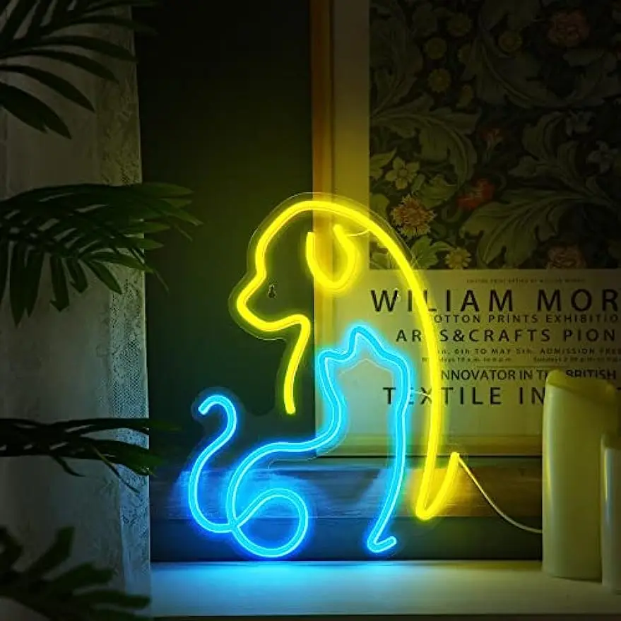 Cat Neon Signs Lights Decor Dog Neon Light Decorative LED Neon Light Sign for Room Wall Table for Bar Christmas Home Party