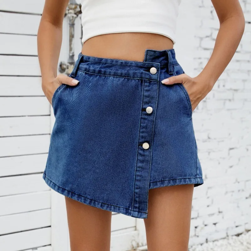 

Fashion - Forward Irregular Denim Skort: A Must - Have for Trendsetters Irregularly Designed Denim Skorts