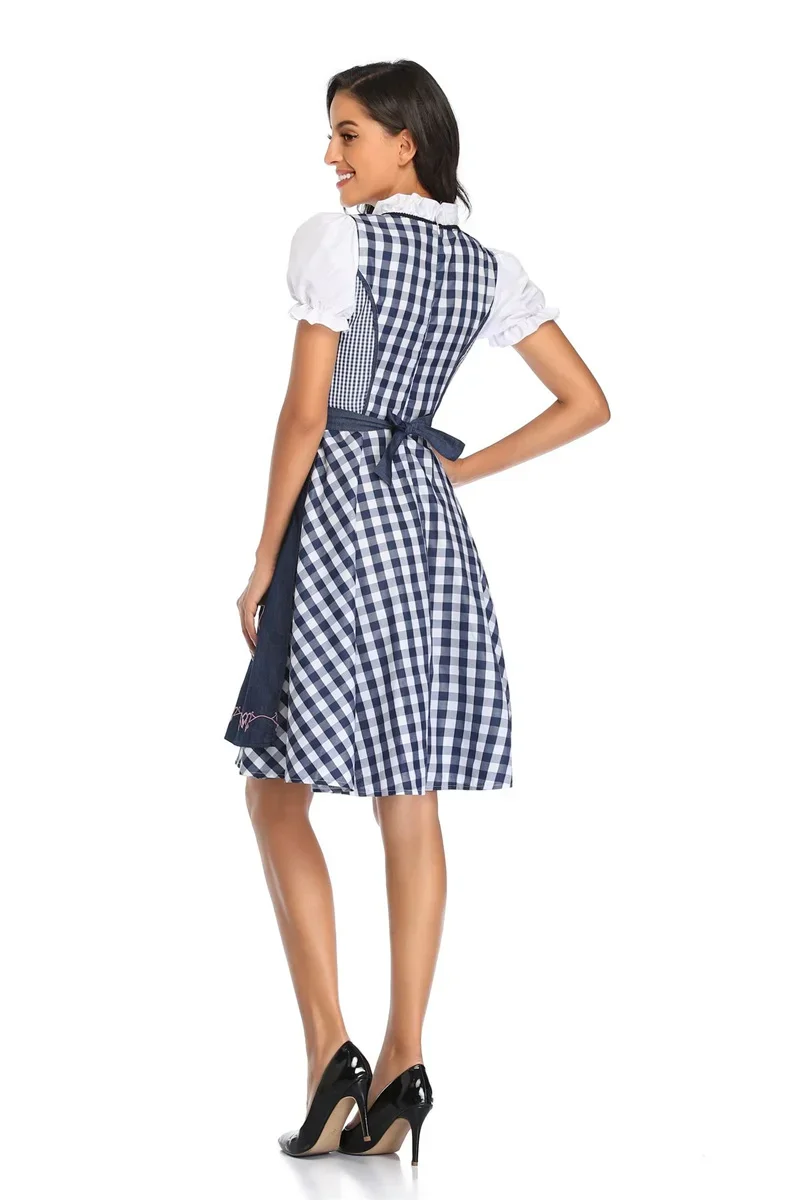 Costume de fille de bière allemande Oktoberfest pour femmes, robe de Dirndl de bière traditionnelle bavaroise avec tablier S-4XL, 2023 Nouveau