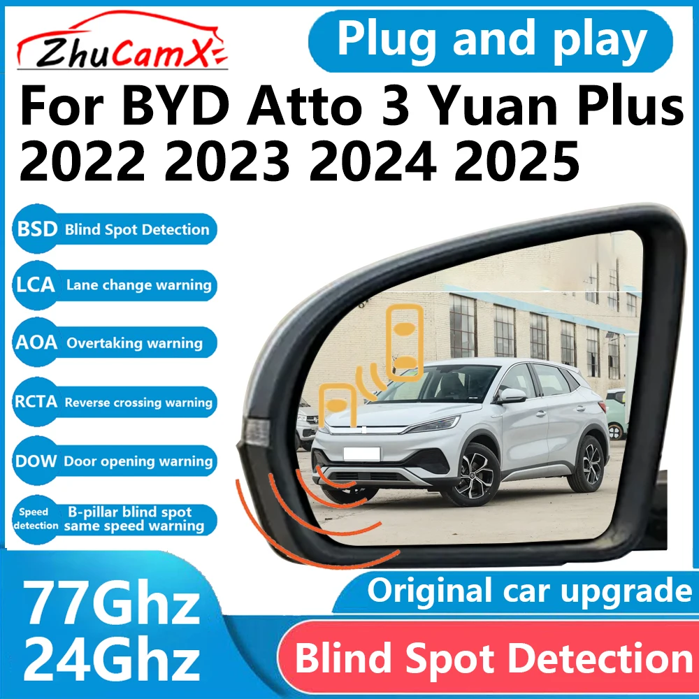 ZhuCamX for BYD Atto 3 Yuan Plus 2022~2025 BSD Blind Spot Detection Sensor Radar Driving Warning Assistance System Plug and Play