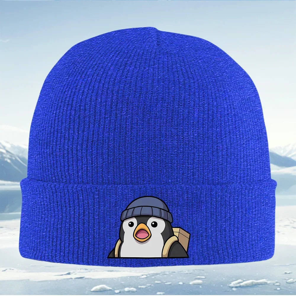 Pingüino usando sombrero cara sorprendida hombres mujeres Unisex sombrero de punto gorro Jersey gorra invierno térmico cálido Na