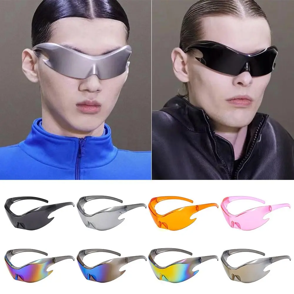 2023 New Y2K Eyewear UV400 One-piece Punk 2000's Sun Glasses Sports Sunglasses Steampunk Shades